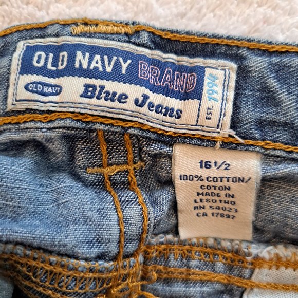 Old Navy Girl's Adjustable Tie Waist Cargo Capris Crops Denim Jeans Size 16.5 - Picture 7 of 8